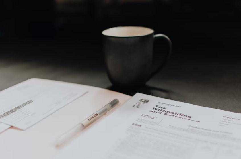 tax papers with coffe